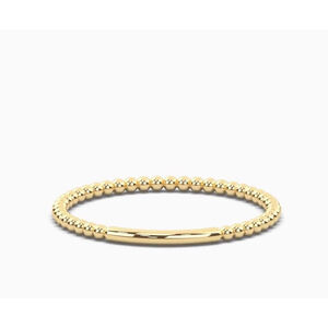 Dainty 14k Gold‎ Plated S925 Stacking Bead Ball Ring Size 5.5